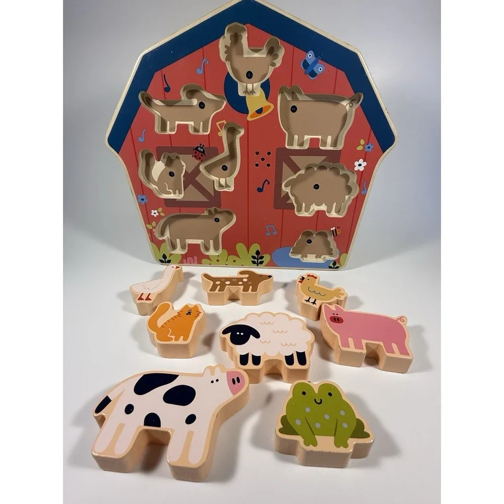 Giggle Scape Wooden Puzzle Interactive Animal Toy With Sounds